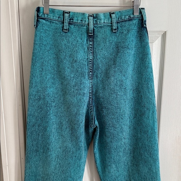 80’s Vintage Wrangler Acid Wash High Rise Jeans - Turquoise - Picture 4 of 7
